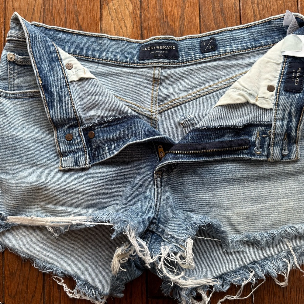Lucky Brand Blue Frayed Denim Shorts